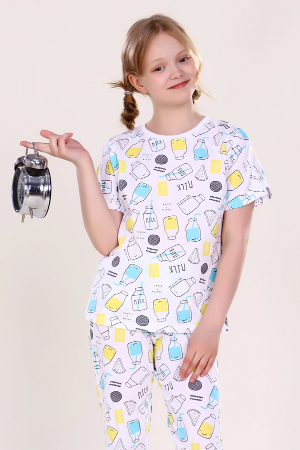 Пижама детская для девочек с брюками "Bottles"